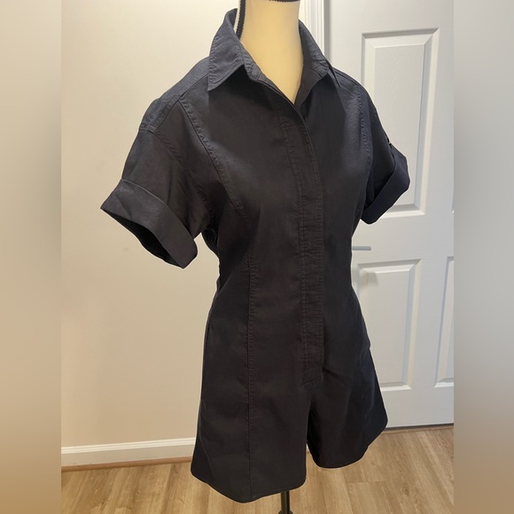 Theory Linen Blend Navy Romper Size 4 – Minimalist Utility Jumpsuit - Picture 10 of 17